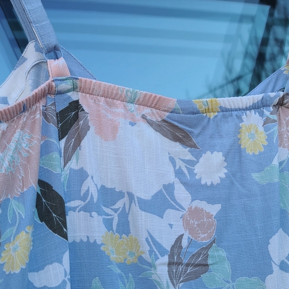 NWT - Torrid Soft Blue Floral Button-Front Tank Top – Size 00 (M/L - Size 10) - Picture 16 of 17